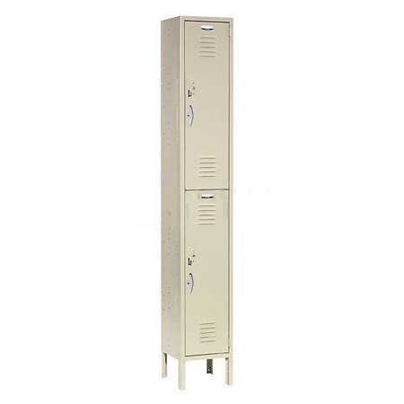 GLOBAL INDUSTRIAL Double Tier Locker 12x18x36 2 Door RTA Tan 652048TN